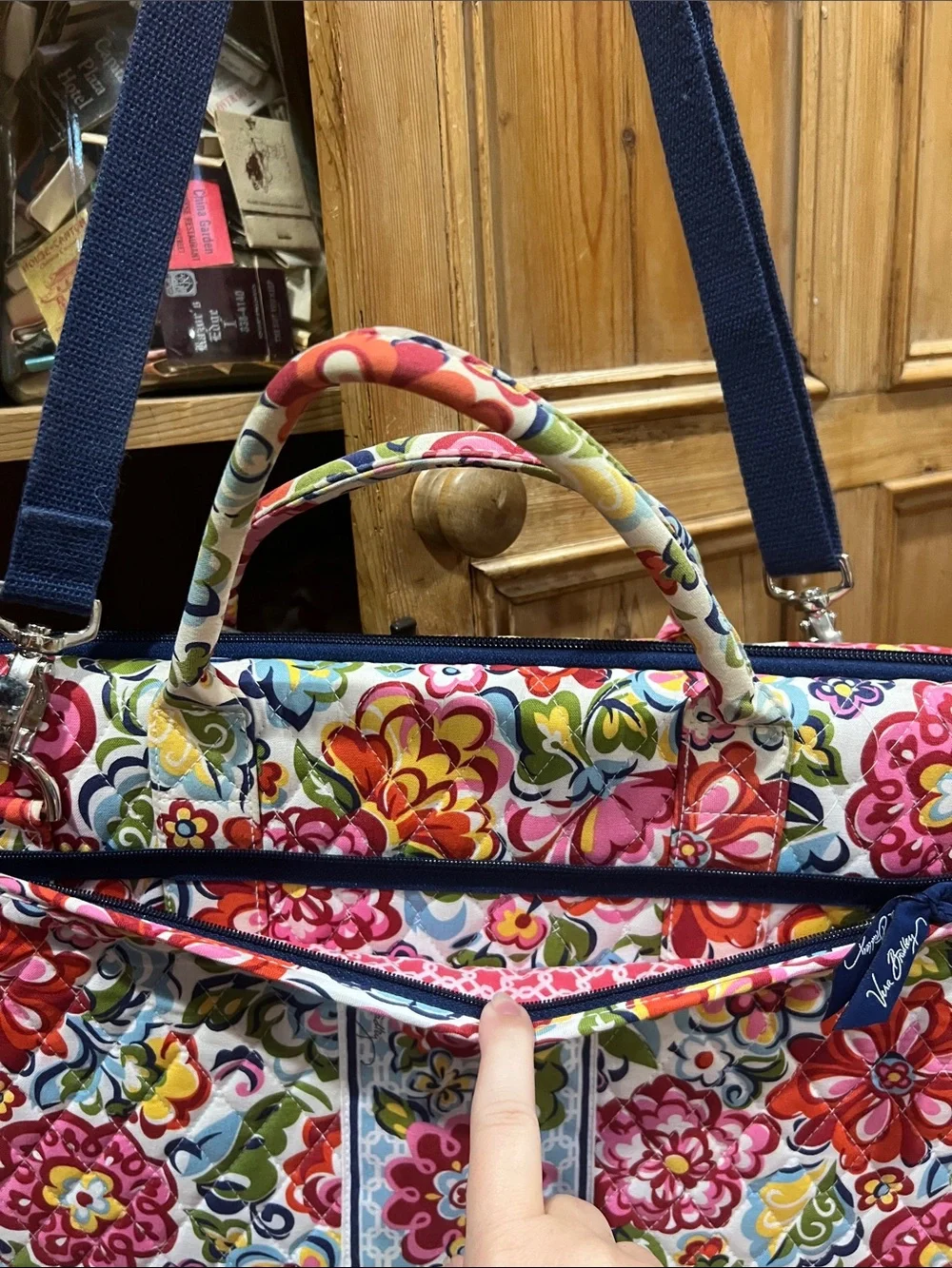 Vera Bradley 17” Laptop Bag in Retired Hope Garden Pattern